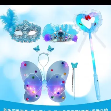 Công chúa đông lạnh Elsa Prom Mặt nạ trẻ em Cô gái Tiệc nửa mặt Halloween Bộ vương miện lông vũ 3