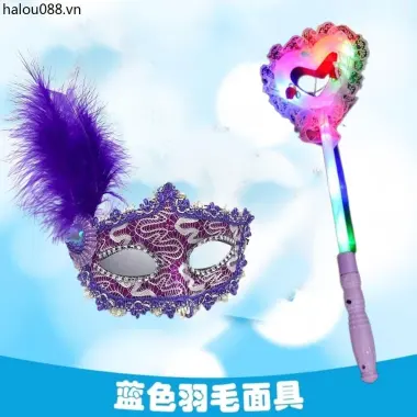 Công chúa đông lạnh Elsa Prom Mặt nạ trẻ em Cô gái Tiệc nửa mặt Halloween Bộ vương miện lông vũ 15
