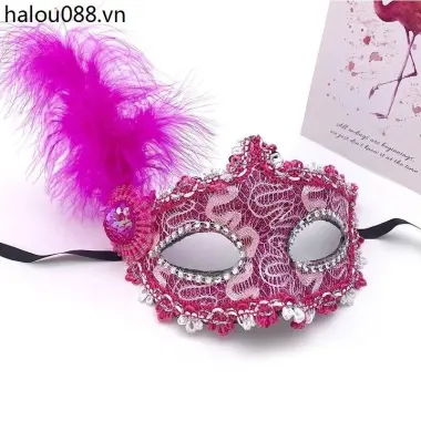 Công chúa đông lạnh Elsa Prom Mặt nạ trẻ em Cô gái Tiệc nửa mặt Halloween Bộ vương miện lông vũ 17