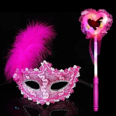 Công chúa đông lạnh Elsa Prom Mặt nạ trẻ em Cô gái Tiệc nửa mặt Halloween Bộ vương miện lông vũ 20