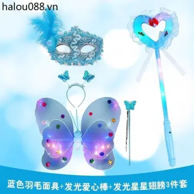 Công chúa đông lạnh Elsa Prom Mặt nạ trẻ em Cô gái Tiệc nửa mặt Halloween Bộ vương miện lông vũ 33