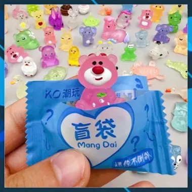 [Dạ quang] Túi mù mini mẫu dạ quang, túi kẹo bóc quà bí mật mẫu dạ quang, blind bag kẹo bóc quà test nhân phẩm cho bé 7