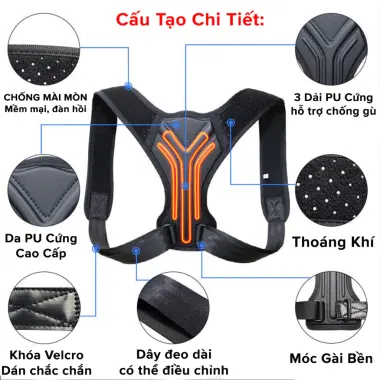 Đai Chống Gù Lưng Trẻ Em Người Lớn Chọn Size Có Nẹp Da PU Cứng Cho Dân Văn Phòng A02 Cải Thiện Chiều Cao 5 Đai Chống Gù Lưng Trẻ Em Người Lớn Chọn Size Có Nẹp Da PU Cứng Cho Dân Văn Phòng A02 Cải Thiện Chiều Cao 5