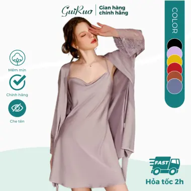 Đầm váy ngủ lụa cao cấp GUIRUO giảm 40k, chỉ 239k, mềm mịn không nhăn G1477 2
