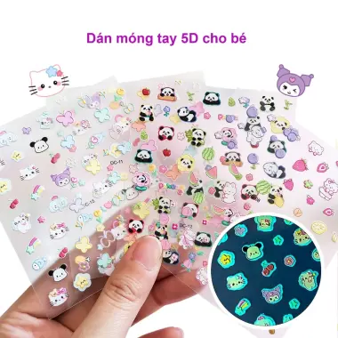Dán Móng Tay 5D Hello Kitty Cho Bé Giá Rẻ Chỉ 13000đ - Dập Nổi Siêu Cute 3