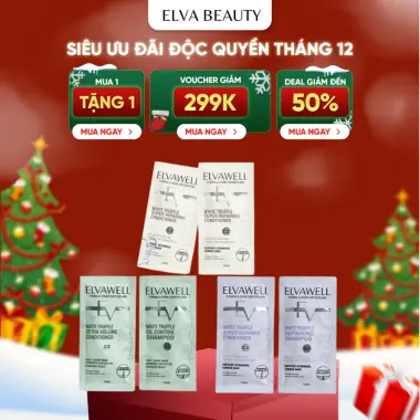 Dầu gội xả Elvawell 10ml dùng thử, phục hồi khô xơ, giảm gàu bết giá 12k