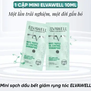 Dầu gội xả Elvawell 10ml dùng thử, phục hồi khô xơ, giảm gàu bết giá 12k