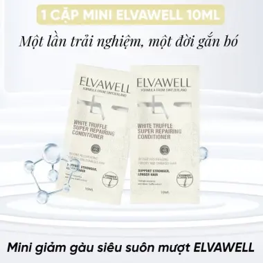 Dầu gội xả Elvawell 10ml dùng thử, phục hồi khô xơ, giảm gàu bết giá 12k 5 Dầu gội xả Elvawell 10ml dùng thử, phục hồi khô xơ, giảm gàu bết giá 12k 5