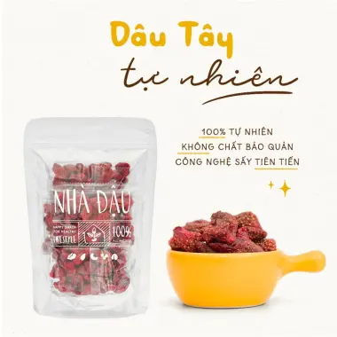 Dâu Tây Sấy Dẻo Đà Lạt Giá Rẻ Túi 250g Cho Bà Bầu - Nhà Đậu - Giảm 20% 3