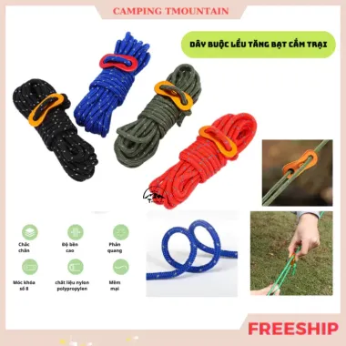 Dây Buộc Lều Cắm Trại Siêu Bền 4m Kèm Khóa Tăng Phản Quang Chiết Giảm 16% Chỉ 21.000đ 1