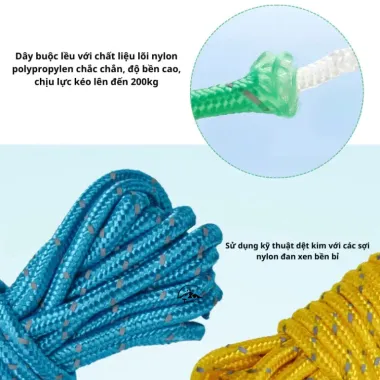 Dây Buộc Lều Cắm Trại Siêu Bền 4m Kèm Khóa Tăng Phản Quang Chiết Giảm 16% Chỉ 21.000đ 6
