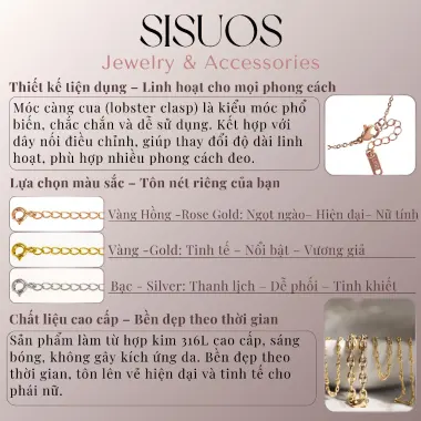 Dây chuyền SISUOS Dual Lucky Leaves Necklace Rose Gold 5 Dây chuyền SISUOS Dual Lucky Leaves Necklace Rose Gold 5