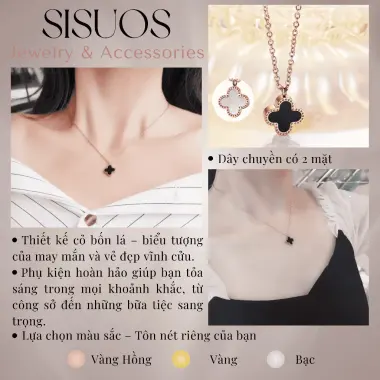 Dây chuyền SISUOS Dual Lucky Leaves Necklace Rose Gold 6 Dây chuyền SISUOS Dual Lucky Leaves Necklace Rose Gold 6
