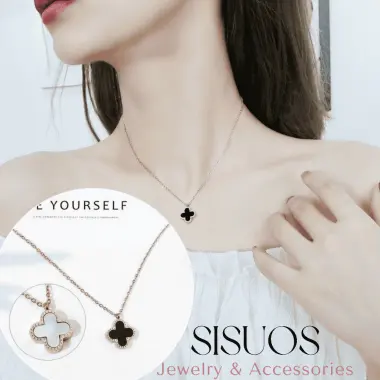 Dây chuyền SISUOS Dual Lucky Leaves Necklace Rose Gold 7 Dây chuyền SISUOS Dual Lucky Leaves Necklace Rose Gold 7