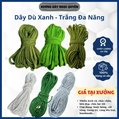 Dây Dù Xanh Bóng Nặng - Dù Mè - Tròn Trắng, Tròn Xanh - Nhiều Cỡ Cột Võng, Cắm Trại, Buộc Hàng - Xưởng Dây Ngọc Quyền