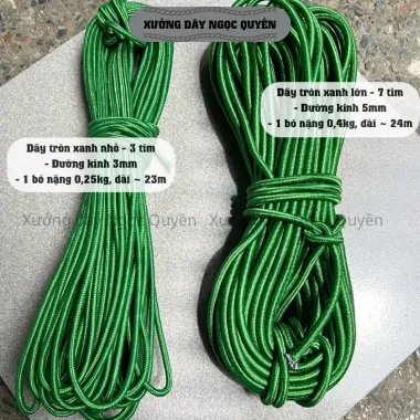 Dây Dù Xanh Bóng Nặng - Dù Mè - Tròn Trắng, Tròn Xanh - Nhiều Cỡ Cột Võng, Cắm Trại, Buộc Hàng - Xưởng Dây Ngọc Quyền 5 Dây Dù Xanh Bóng Nặng - Dù Mè - Tròn Trắng, Tròn Xanh - Nhiều Cỡ Cột Võng, Cắm Trại, Buộc Hàng - Xưởng Dây Ngọc Quyền 5