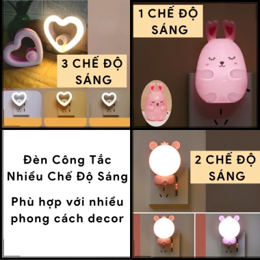 Đèn Ngủ Cảm Ứng Tự Động Bật Tắt - Đèn Decor Phòng Ngủ Mini Siêu Cute Giá Rẻ 29k
