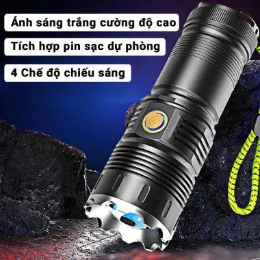 Đèn pin siêu sáng cầm tay CORISU RB1122 zoom xa gần, chiếu xa 500m, chống nước, sạc ngược điện thoại 3