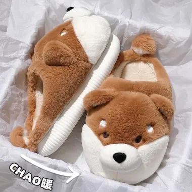Dép Bông Chú Chó Shiba Siêu Cấp - Giảm 24% - Dép Lông Mềm Giá 155.000đ 4