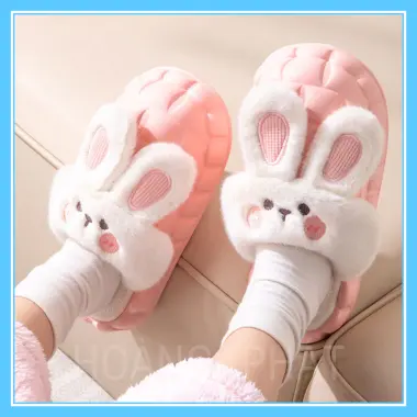 Dép Bông Con Thỏ Tháo Rời Lót Lông Cừu Cho Nữ - Mùa Đông Chống Thấm Nước Trơn Giá Shock 4 Dép Bông Con Thỏ Tháo Rời Lót Lông Cừu Cho Nữ - Mùa Đông Chống Thấm Nước Trơn Giá Shock 4