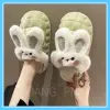 Dép Bông Con Thỏ Tháo Rời Lót Lông Cừu Cho Nữ - Mùa Đông Chống Thấm Nước Trơn Giá Shock 5