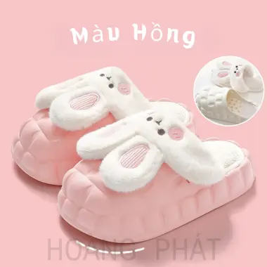 Dép Bông Con Thỏ Tháo Rời Lót Lông Cừu Cho Nữ - Mùa Đông Chống Thấm Nước Trơn Giá Shock 15 Dép Bông Con Thỏ Tháo Rời Lót Lông Cừu Cho Nữ - Mùa Đông Chống Thấm Nước Trơn Giá Shock 15