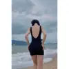 Đồ Bơi Nữ Cao Cấp - Bikini Áo Bơi Liền Mảnh Khoét Lưng Chữ V Màu Đen Giảm Giá 200K 3