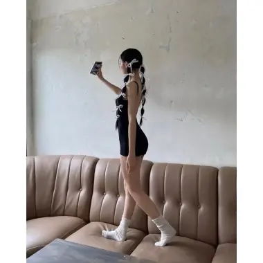 Đồ Bơi Nữ Cao Cấp - Bikini Áo Bơi Liền Mảnh Khoét Lưng Chữ V Màu Đen Giảm Giá 200K 6