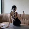 Đồ Bơi Nữ Cao Cấp - Bikini Áo Bơi Liền Mảnh Khoét Lưng Chữ V Màu Đen Giảm Giá 200K 7