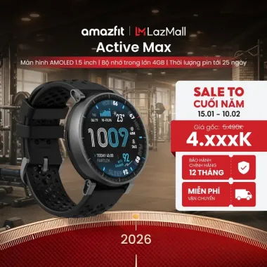 Đồng hồ thông minh Amazfit Active Max giá rẻ chỉ 4.9 triệu - Bảo hành 12 tháng chính hãng
