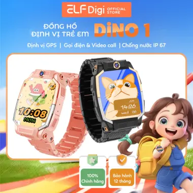 Đồng Hồ Thông Minh Trẻ Em ELF Digi DINO 1 - Định Vị GPS | Gọi Video & Nhắn Tin | Chống Nước IP67 (Màu Đen) 2 Đồng Hồ Thông Minh Trẻ Em ELF Digi DINO 1 - Định Vị GPS | Gọi Video & Nhắn Tin | Chống Nước IP67 (Màu Đen) 2