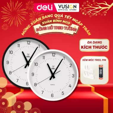 Đồng hồ treo tường minimalism Deli không ồn giá rẻ chỉ 189k trang trí phòng khách hiện đại Đồng hồ treo tường minimalism Deli không ồn giá rẻ chỉ 189k trang trí phòng khách hiện đại