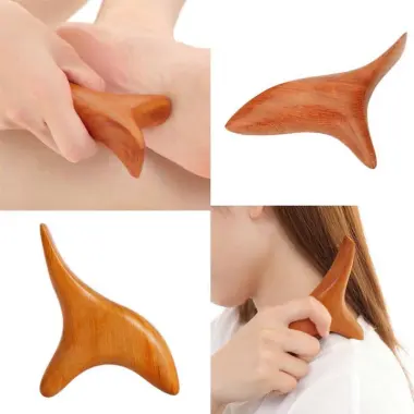 Dụng cụ cạo gió gỗ thơm massage tam giác hình chim giảm đau hiệu quả giá 25k 10