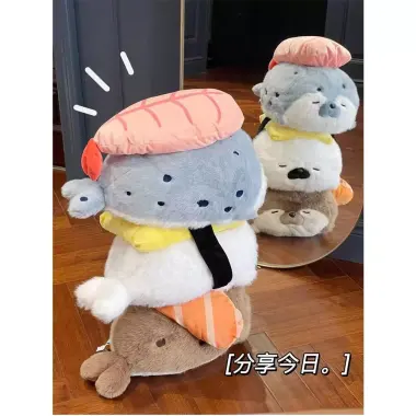 Gấu Bông Hải Cẩu Sushi Dễ Thương - Gối Ôm, Thú Nhồi Bông Mềm Mại Cao Cấp, Giá Chỉ 60000đ 3
