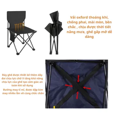 Ghế Camping Gấp Gọn Tmountain - Thư Giãn Cắm Trại, Chịu Lực Tốt, Giá Chỉ 89k 4