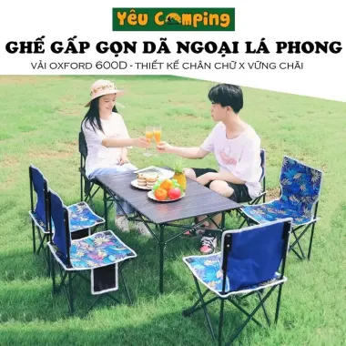 Ghế Gấp Cắm Trại Dã Ngoại Câu Cá - Khung Thép Vải Oxford, Gọn Gàng Tiện Dụng Giá Shock 99k