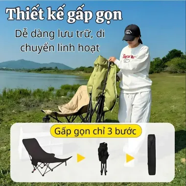 Ghế Gấp Gọn Dã Ngoại Chịu Tải 150kg - Siêu Nhẹ, Dễ Mang, Giá Chỉ 369k!