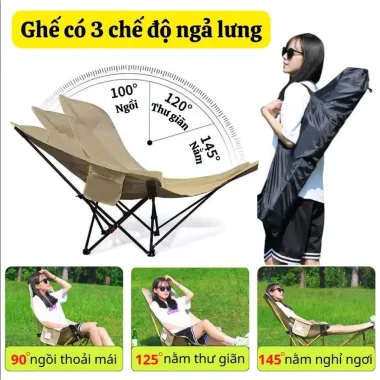 Ghế Gấp Gọn Dã Ngoại Chịu Tải 150kg - Siêu Nhẹ, Dễ Mang, Giá Chỉ 369k!