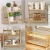 Giá Đựng Đồ Để Bàn Mây Tre Đan 2-3 Tầng Chậu Cốc Ổn Định Kệ Nhà Bếp 4