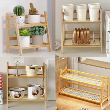 Giá Đựng Đồ Để Bàn Mây Tre Đan 2-3 Tầng Chậu Cốc Ổn Định Kệ Nhà Bếp 4 Giá Đựng Đồ Để Bàn Mây Tre Đan 2-3 Tầng Chậu Cốc Ổn Định Kệ Nhà Bếp 4