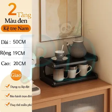 Giá Đựng Đồ Để Bàn Mây Tre Đan 2-3 Tầng Chậu Cốc Ổn Định Kệ Nhà Bếp