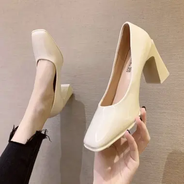 Giày Cao Gót Mũi Vuông Da Bóng Phong Cách Hàn Quốc Cho Nữ Giá 327240VNĐ Giảm 395960VNĐ 9