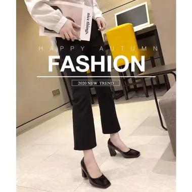 Giày Cao Gót Mũi Vuông Da Bóng Phong Cách Hàn Quốc Cho Nữ Giá 327240VNĐ Giảm 395960VNĐ 10