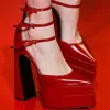 Giày Sandal Nữ Mũi Nhọn Gót Dày Da Sáng Chế - Khóa Cài Đẹp Giá Rẻ 213.840Đ 1
