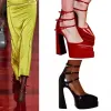 Giày Sandal Nữ Mũi Nhọn Gót Dày Da Sáng Chế - Khóa Cài Đẹp Giá Rẻ 213.840Đ