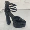 Giày Sandal Nữ Mũi Nhọn Gót Dày Da Sáng Chế - Khóa Cài Đẹp Giá Rẻ 213.840Đ 5
