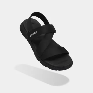 Giày Sandals Unisex Shondo F6 Sport Đen - Êm Chân, Quai Liền, Cao 3cm, Giá CỰC SỐC 329k 4