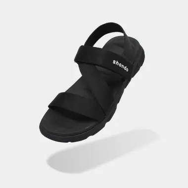 Giày Sandals Unisex Shondo F6 Sport Đen - Êm Chân, Quai Liền, Cao 3cm, Giá CỰC SỐC 329k 7