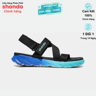 Giày Sandals Unisex Shondo F6 Sport Đen - Êm Chân, Quai Liền, Cao 3cm, Giá CỰC SỐC 329k 16