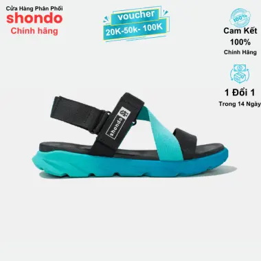 Giày Sandals Unisex Shondo F6 Sport Đen - Êm Chân, Quai Liền, Cao 3cm, Giá CỰC SỐC 329k 18